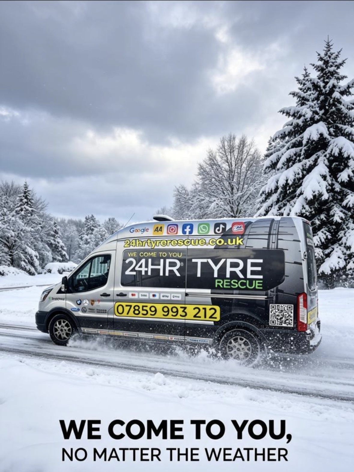 On-site tyre fitting at customer location