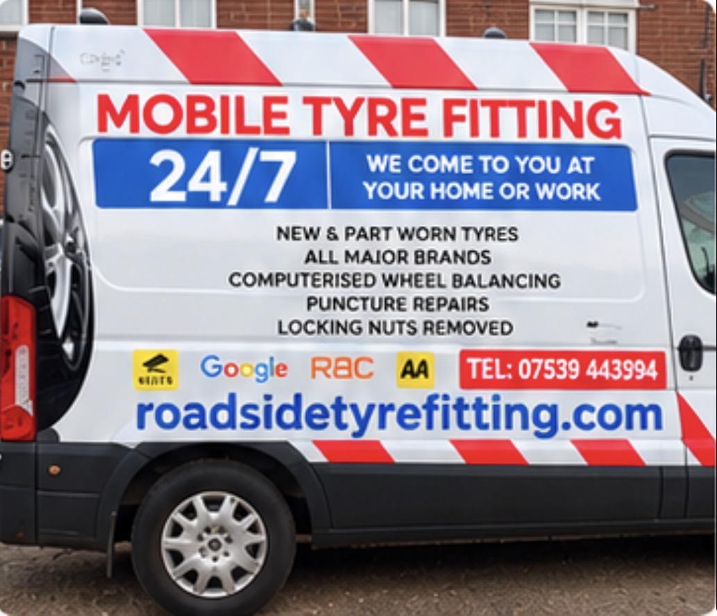 Roadside Tyre Fitting van offering 24/7 mobile tyre fitting at home or work